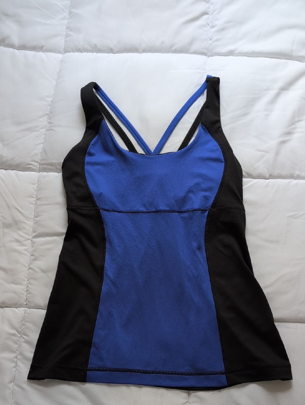 Reflex 90 Degree Size Large Black And Royal Blue Athletic Workout Tank Top